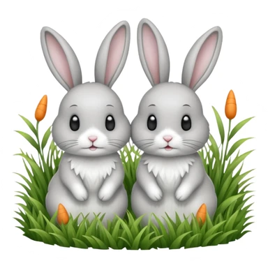 two rabbits colllobrating sticker