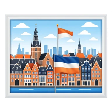 City with flag of netherlands  sticker