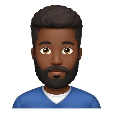 Black man with a beard and black head sticker
