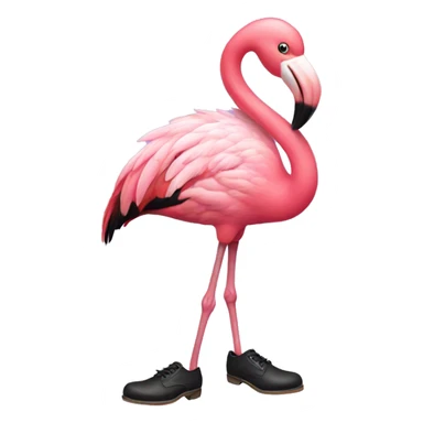 flamingo wearing tap shoes sticker