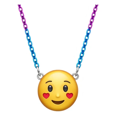 multicolored necklace, 3d emogis sticker