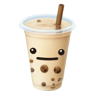 milk tea with boba balls  sticker