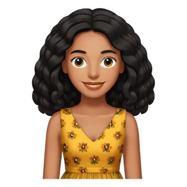 Solange with long black hair sticker