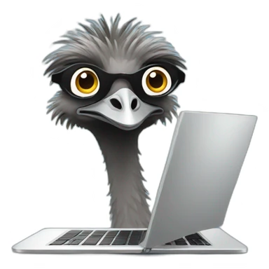 emu with laptop sticker