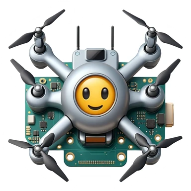 ultra realistic processor with small stamp drone sticker