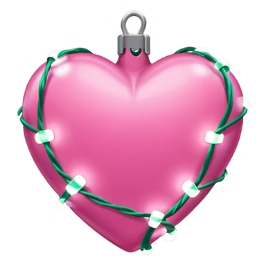 Pink heart wrapped in Christmas lights  sticker