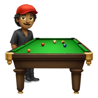 billard, maghrébin, 20 ans, cheveux longs frisés, casquette  sticker