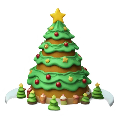 Christmas tree cake sticker