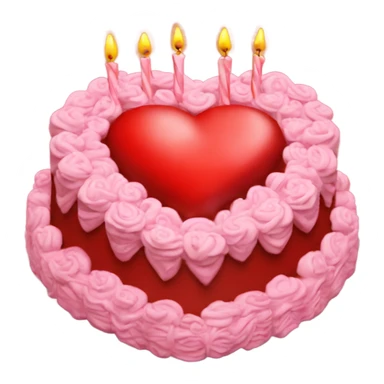 extravagant red heart shaped birthday cake  sticker