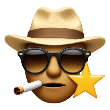star with sunglasses smoking cigar sticker