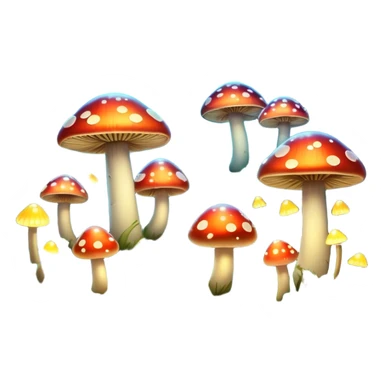 magical forest with glowing mushrooms and fireflies sticker