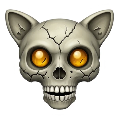 Zombie cat skull sticker