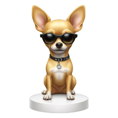 chihuahua standing on stand with sunglasses on sticker