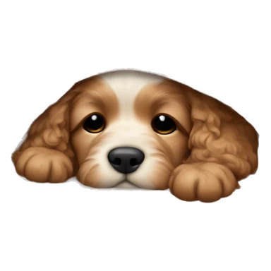 cute cockapoo puppy sleep in blanket sticker