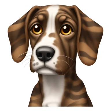 Floppy eared brindle dog sticker