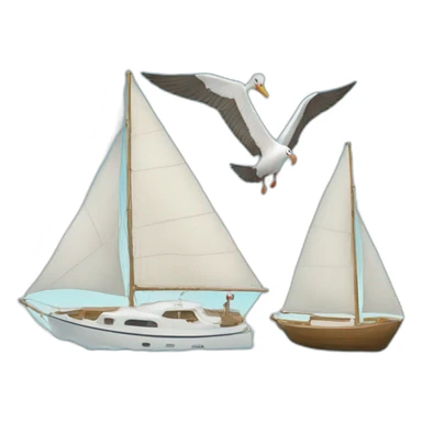 two albatrosses and a sailboat sticker