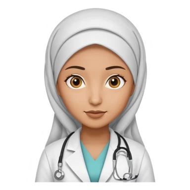 hijab doctor in white dress sticker