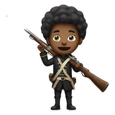 black man with musket sticker