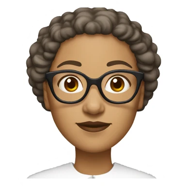 Female nun with medium skin tone and curly hair wearing spike Lee glasses sticker