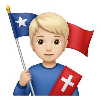 Flag holder kid sticker