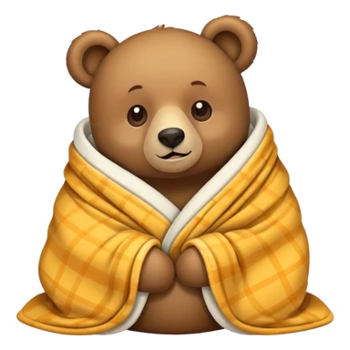bear wrapped in a blanket sticker