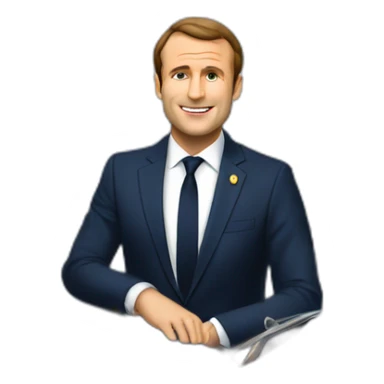 Macron sur yacht sur océan sur dieu sticker