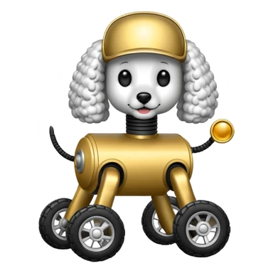 Stylish Military Robot poodle dog with off-road wheels  sticker