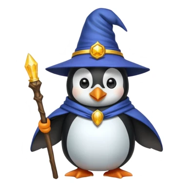 A penguin dressed up as a wizard with a pink background sticker