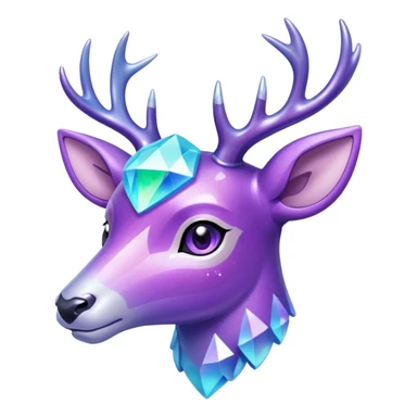 glitter purple and cian pokemon crystal deer sticker