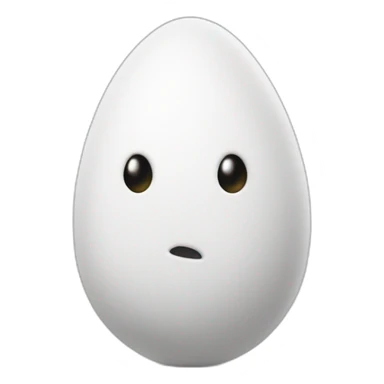 white egg with two eyes, two arms, and two legs (standing, io17, facing forward) white pants down at ankles mouth is a straight horizontal line sticker