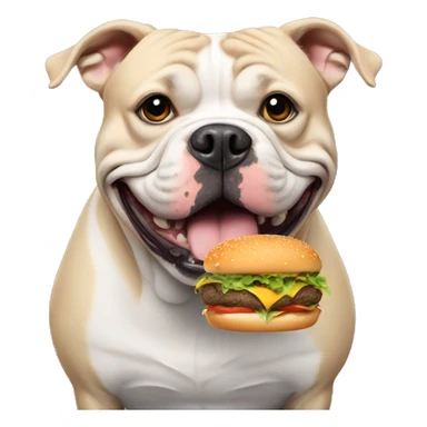 American bully with burger sticker