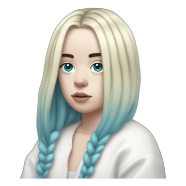 Billie eilish chanteuse cheveux bleu sticker