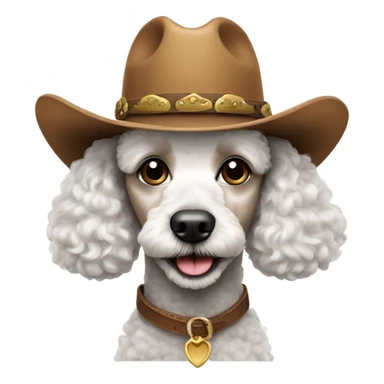 Poodle wearing a cowboy hat sticker