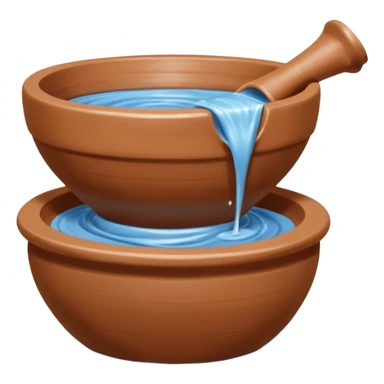 Realistic image of a potter's wheel in action, shaping wet clay into graceful shapes, water splashing gently sticker
