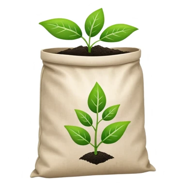 fertilizer bag with plant symbol sticker