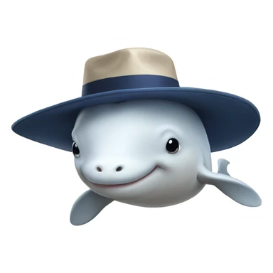 Beluga Whale with hat￼ sticker
