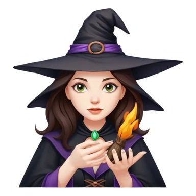 Beautiful brunette doing Witch craft sticker