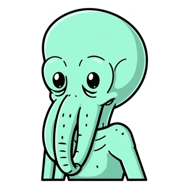 hyper realistic Squidward sticker