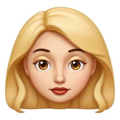 stylized emoji with an exaggerated curvy figure giving a side-eye, playful and confident attitude sticker