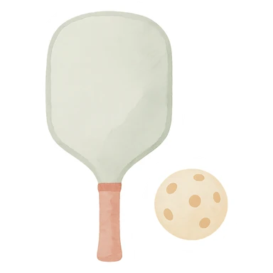 pickleball paddle watercolor art style sticker