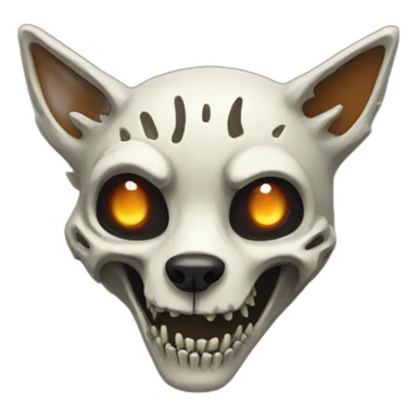 Zombie skeleton fox sticker