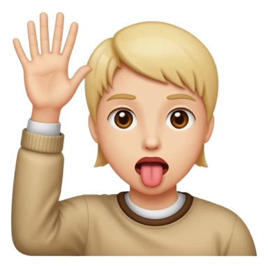 tongue out with hands to the side  sticker