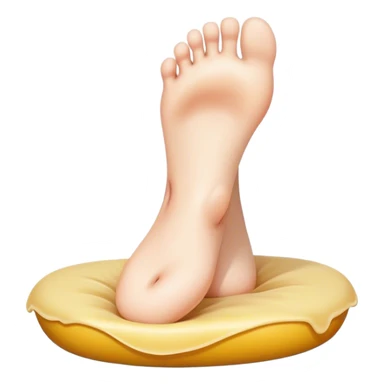 A giant floating foot with a noseless girl face on top of it's sole sticker