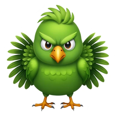 Green bird which is angry  sticker