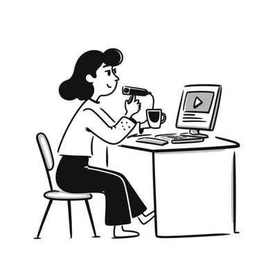 an online content creator, hand drawn doodle style sticker