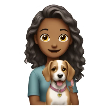Girl with a cute dog sticker