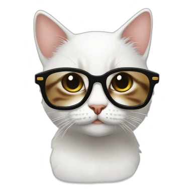 joven piel blanca gafas y gato sticker