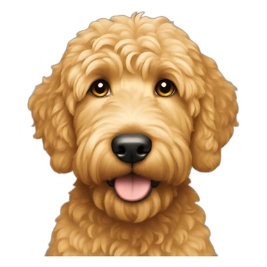 Golden doodle with short hair gold sticker