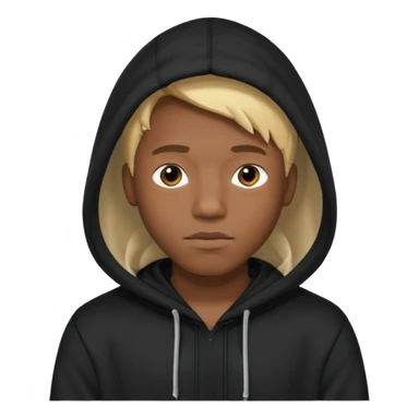 Hooded blonde black man sticker