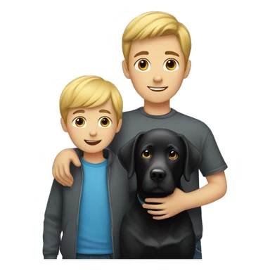 A boy and a black Labrador sticker